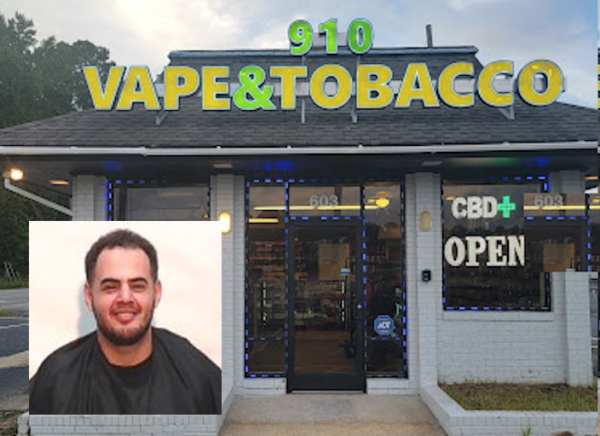 One of the stores owned by Mozib (inset) that was raided Tuesday.