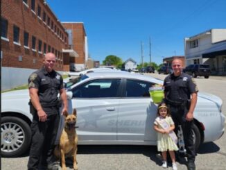 Little Miss Maggie Beasley dropped by the Bladen sheriff's Office to show her appreciation for local law enforcement. (Submitted)
