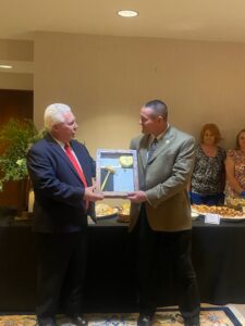 Superior Court Judge Doug Sasser received a special honor from Commission Chair Ricky Bullard. (submitted)