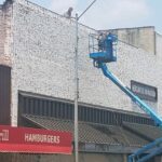 Workers at the LEder Building.