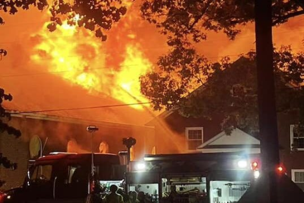 Proctorville Church in OPrrum is thought to have been hit by a lightning strike. (Burnis Wilkins photo)