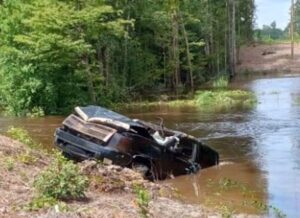 The truck in the creek