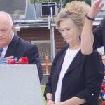 TCPD Officer Timothy "Shane" Miller's parents at Friday's service.
