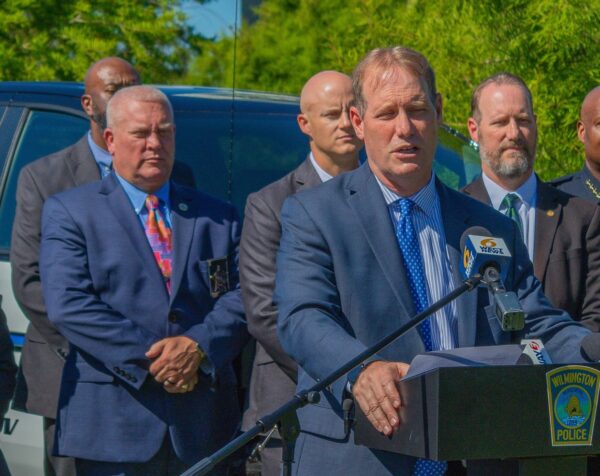 New Hanover District Attorney Ben David speaking at Wednesday's press conference.