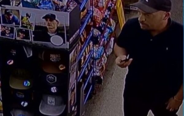 The sheriff's office is searching for this man who allegedly left a Delco store without paying for $70 in fuel. (CCSO photo)