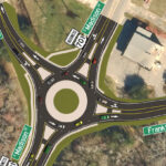 Rendering of the planned roundabout at the south end of downtown Whiteville. (NCDOT)