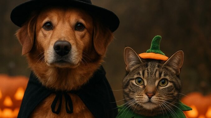 Halloween dog and cat 2025