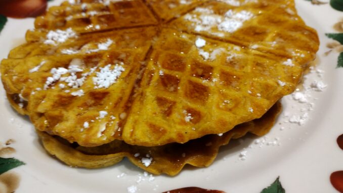 pumpkin waffle finished on plate 2025