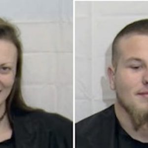 Natasha Leann Brooks and Jacob Nathaniel Spivey. Due to the holiday, a booking photo of Huggins was not immediately available. (CCSO)