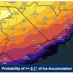NWS graphic of potential ice accumulations.