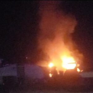 Two people sustained third degree burns after a shed caught fire in Hallsboro early Tuesday. (submitted)