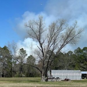 Gary McCumbee took this photo from his yard just before the wind shifted away from a residential area. (Courtesy Loretta McCumbee)