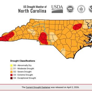 NC Drought Monitor map showing conditions statewide.