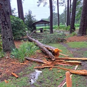 Some of the damage from Haynes Lennon Road. (Terry and Teresa Thompson)