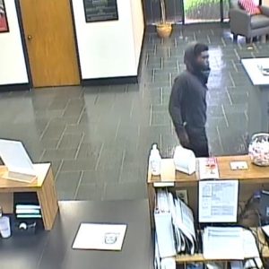 Tabor city police said this man robbed the First Bank on Fifth Street this morning.