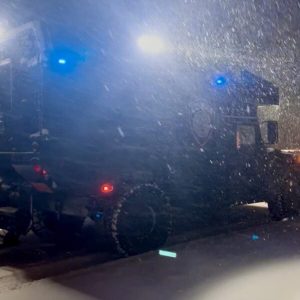 Chadbourn Police made good use of their military surplus truck during the winter storm this weekend. (CPD photo)