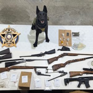 Some of the contraband seized during the raid on three alleged drug dealers Thursday. (CCSO photo)