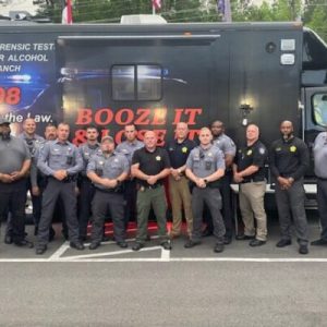 Sheriff Bill Rogers with some of the personnel involved in the enforcement campaign.