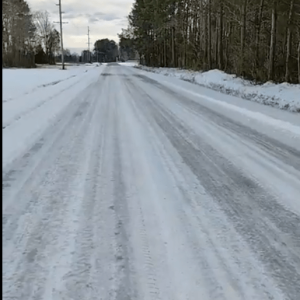 While most of this past weekend's snow and ice are melting, a bout of cold air will likely cause brief freezing rain and road icing tomorrow morning. (CCN Christopher Cawley)
