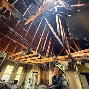 Firefighters quickly knocked down the fire, saving most of the home. (ADR photo)