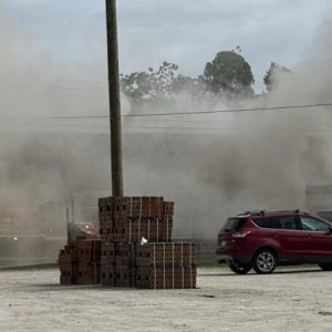Multiple fire departments are on the scene of a growing fire in the downtown Chadbourn business district. (submitted)