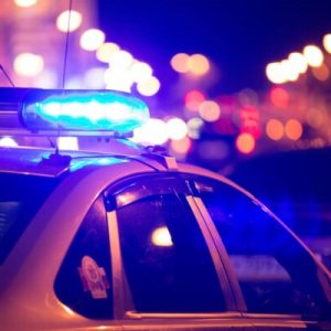 Light bar on cop car