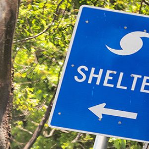 A shelter sign